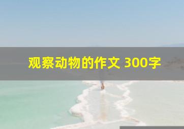 观察动物的作文 300字